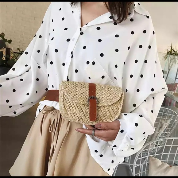 Last one ✨waist /shoulder straw bag fanny pack - Picture 5 of 5